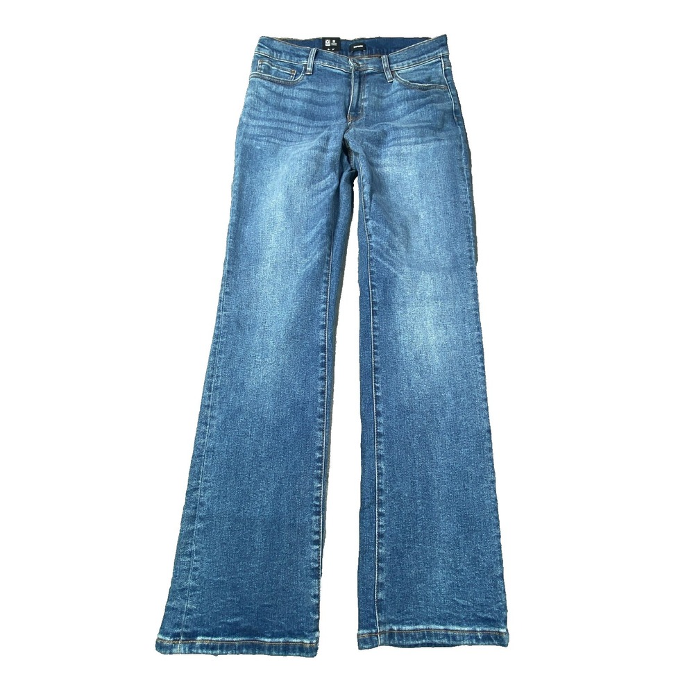 Express Bootcut Jeans Womens 14 Blue Medium Wash Stretch Flare Faded Denim NWT
